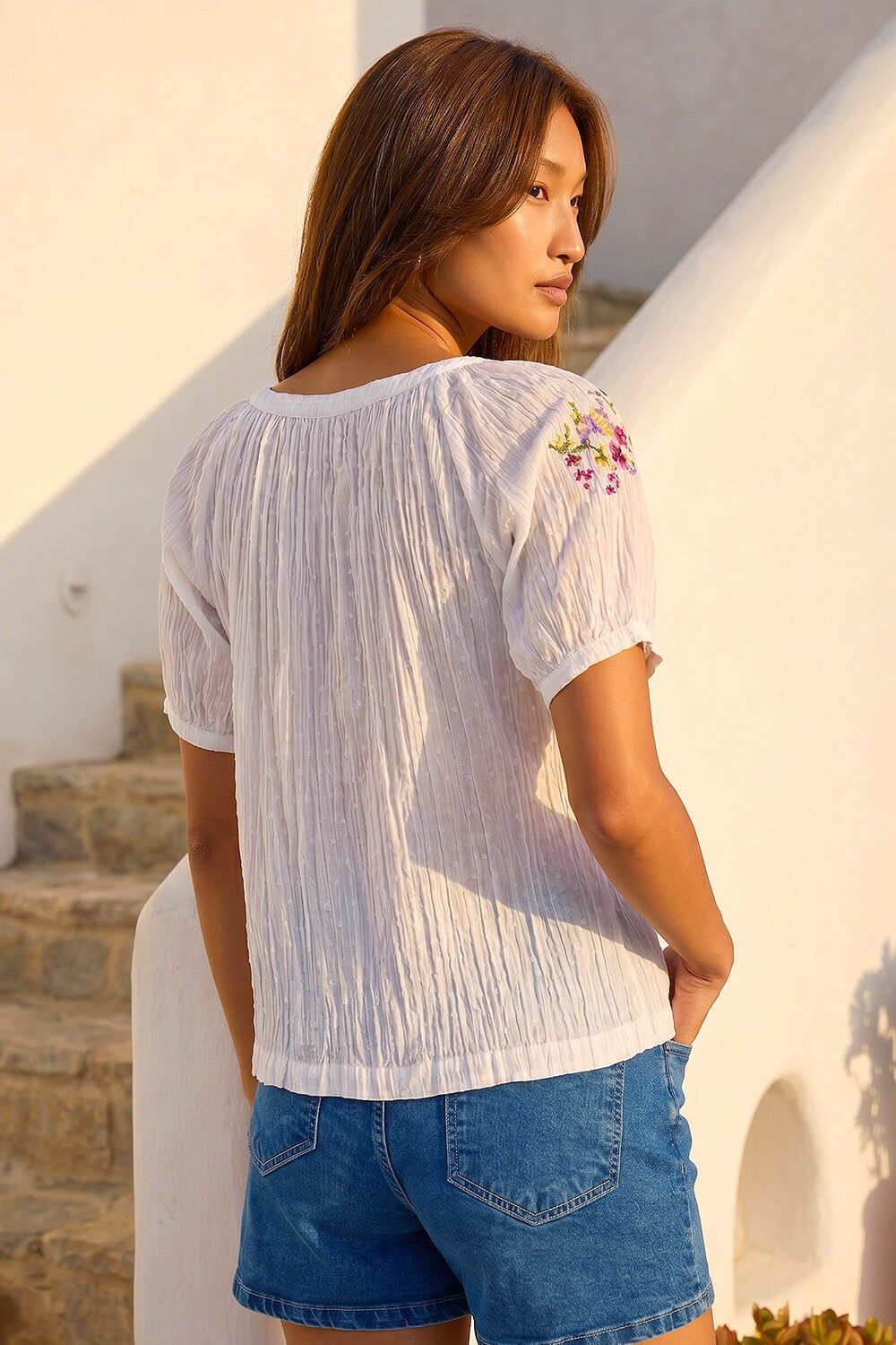 Roman Floral Cross Stitch Blouse
