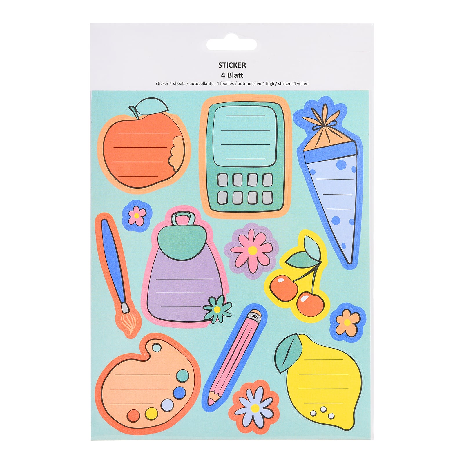 Sticker-Set Labels Bunt, 4 Stück