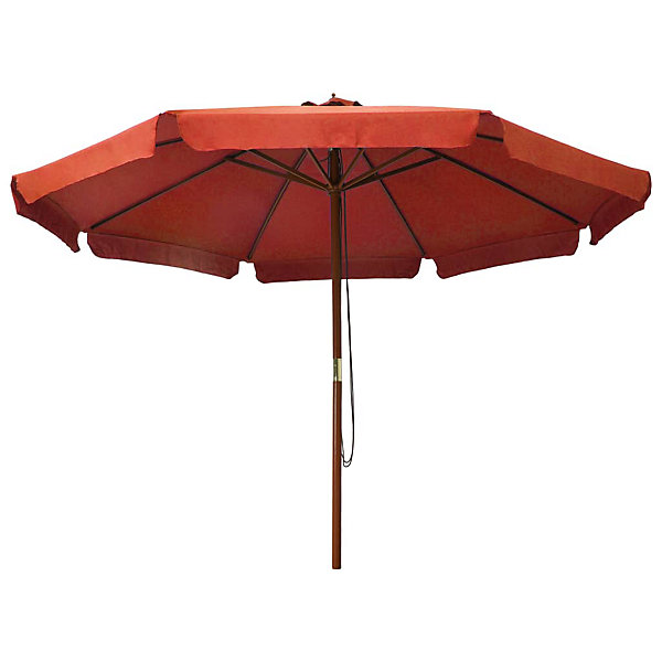 Parasol avec mât en bois 330 bois orange Helloshop26