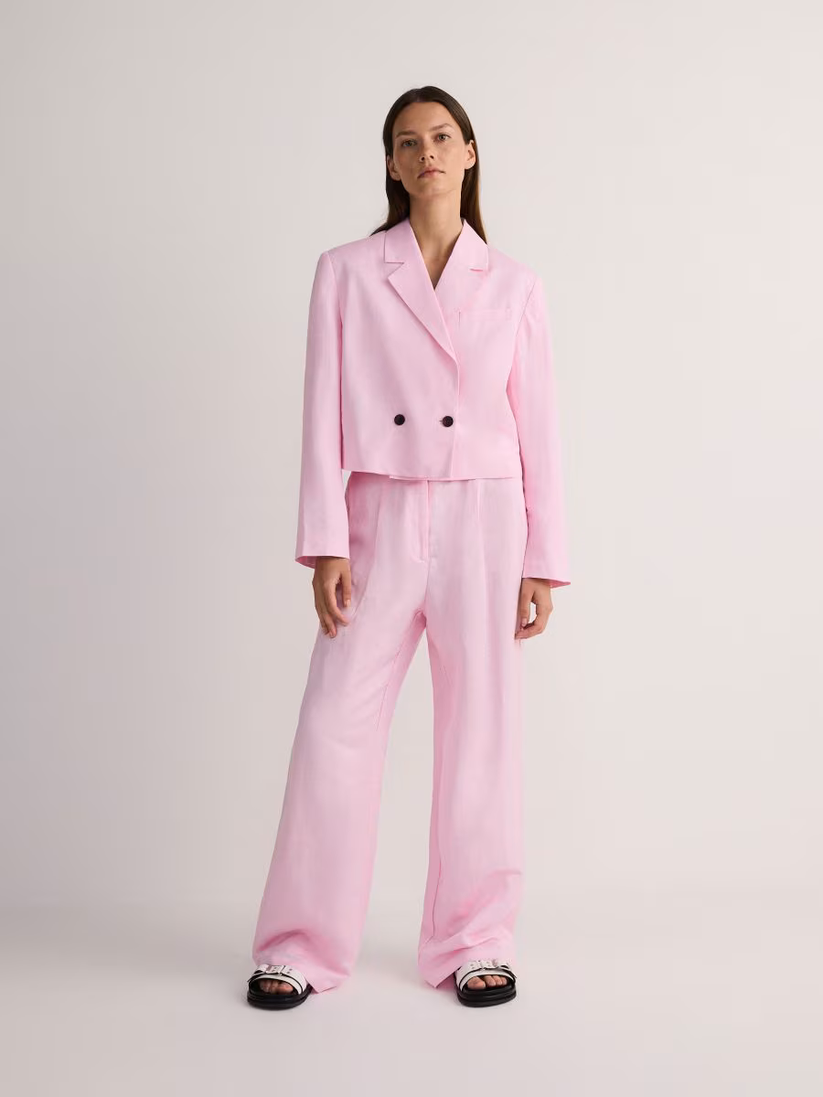 Linen Rich Trousers With Viscose Blend