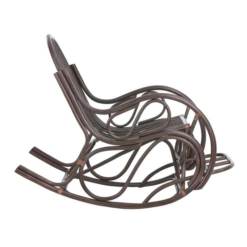 SOFIA - Rocking chair en rotin vintage marron