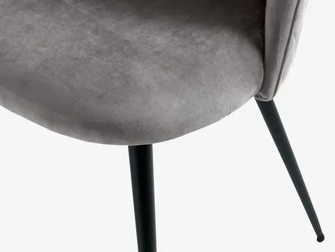 Spisebordsstol KOKKEDAL grå velour/sort