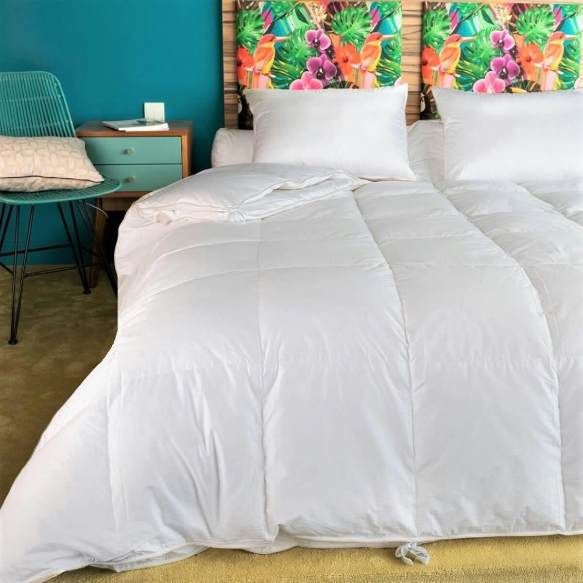 4 SAISONS - Couette naturelle 2 en 1 duvet d’oie et coton bio king size 300x250