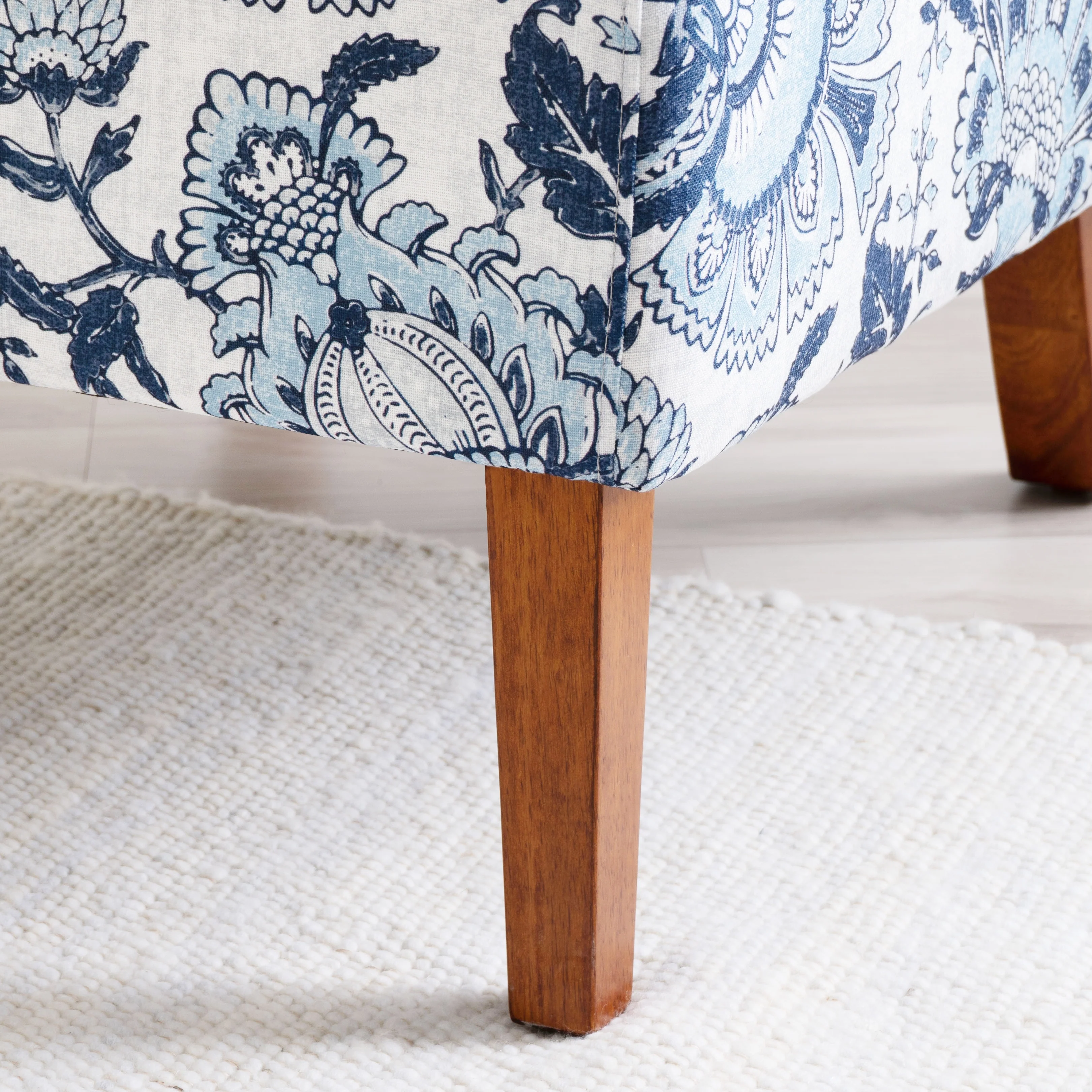 Bradford Blue Paisley Pattern Fabric Accent Chair