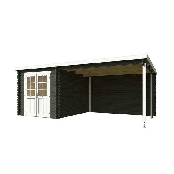 Gartenhaus »Saint Paul«, BxHxT: 590 x 222,3 x 303,9 cm (Außenmaß inkl. Dachüberstand), grüngrau