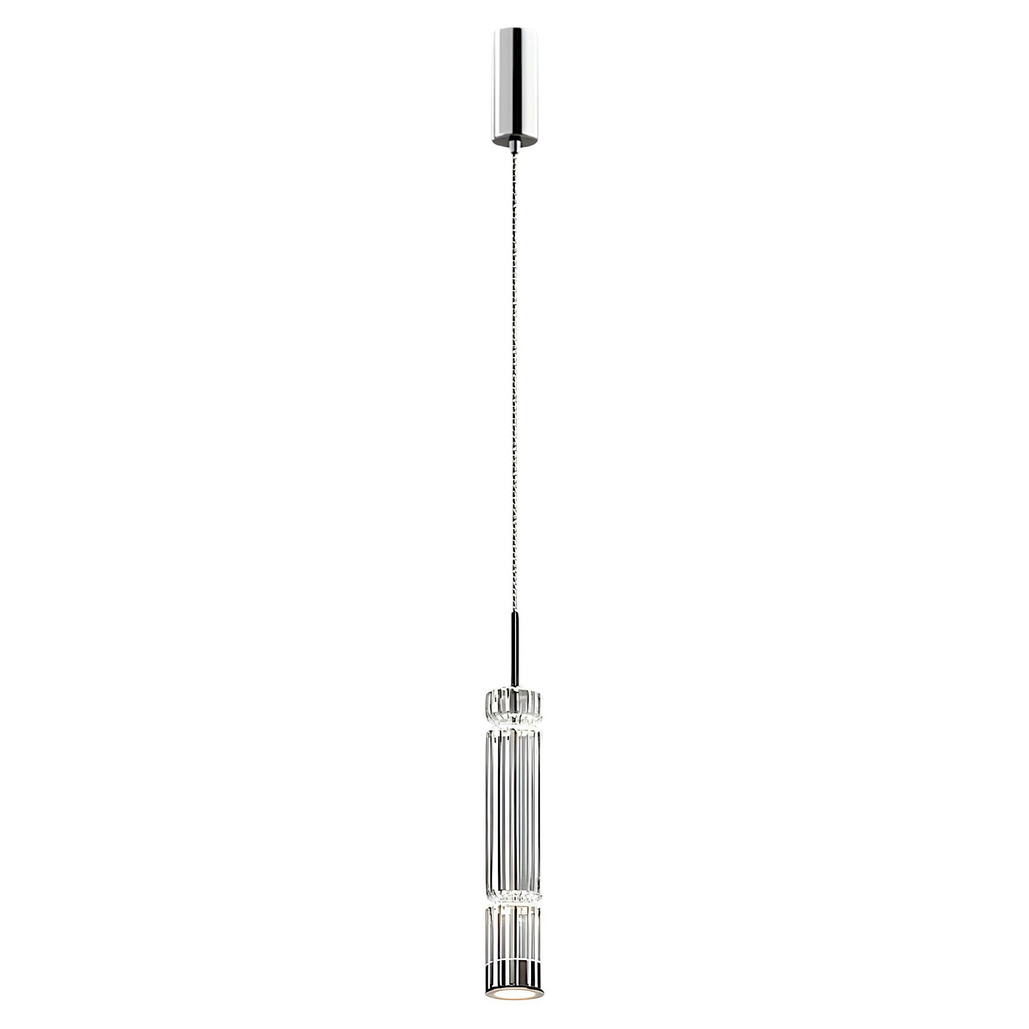 Suspension design LED – abat‑jour verre taillé 365 cm SOLANA