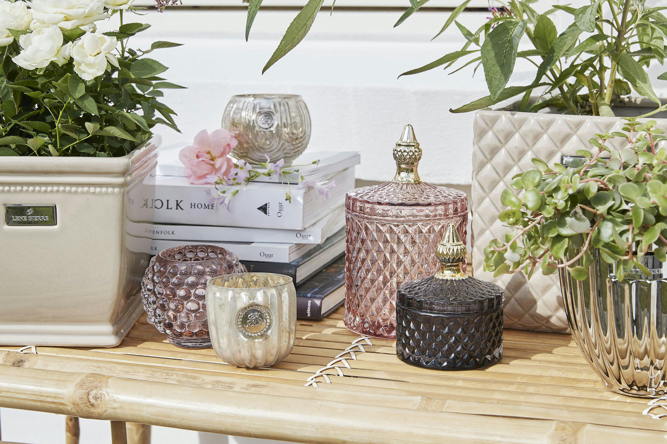 Astrid - Pot Astrid en verre gris foncé