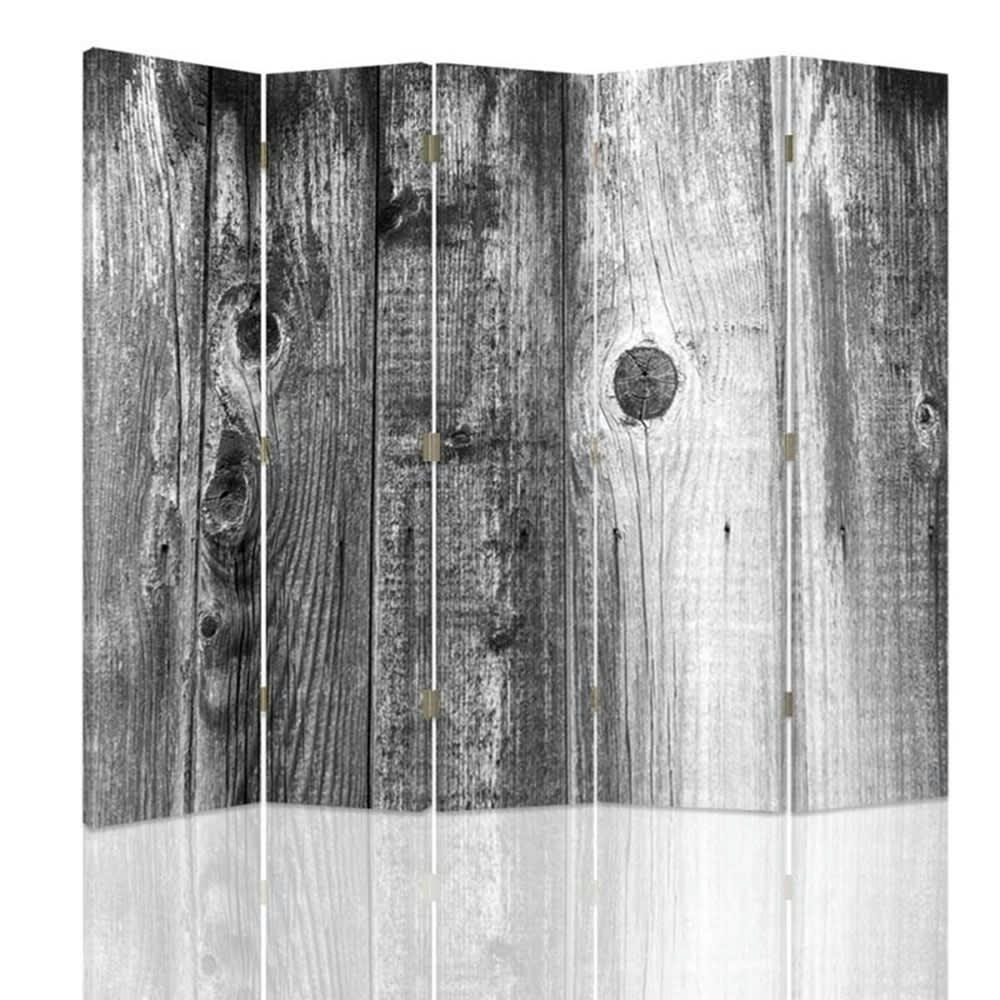 - Paravent - Cloison Black And White Wood cm 180x170 (5 volets)