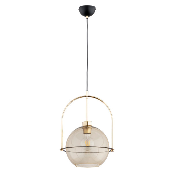 Lampa wisząca złoto-czarna-bursztynowy LERIA 1xE27x15W Alfa