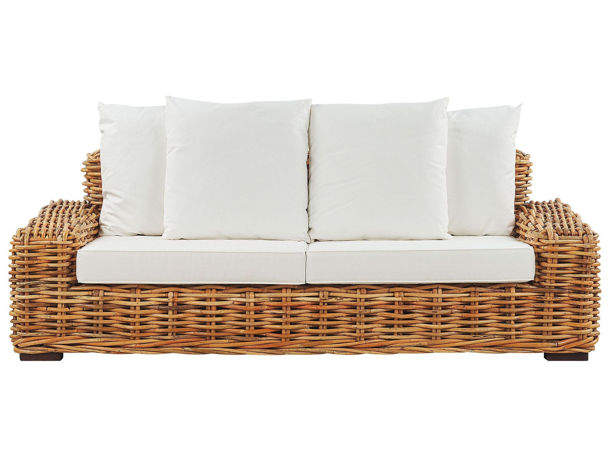 Ogrodowa sofa rattanowa z poduszkami