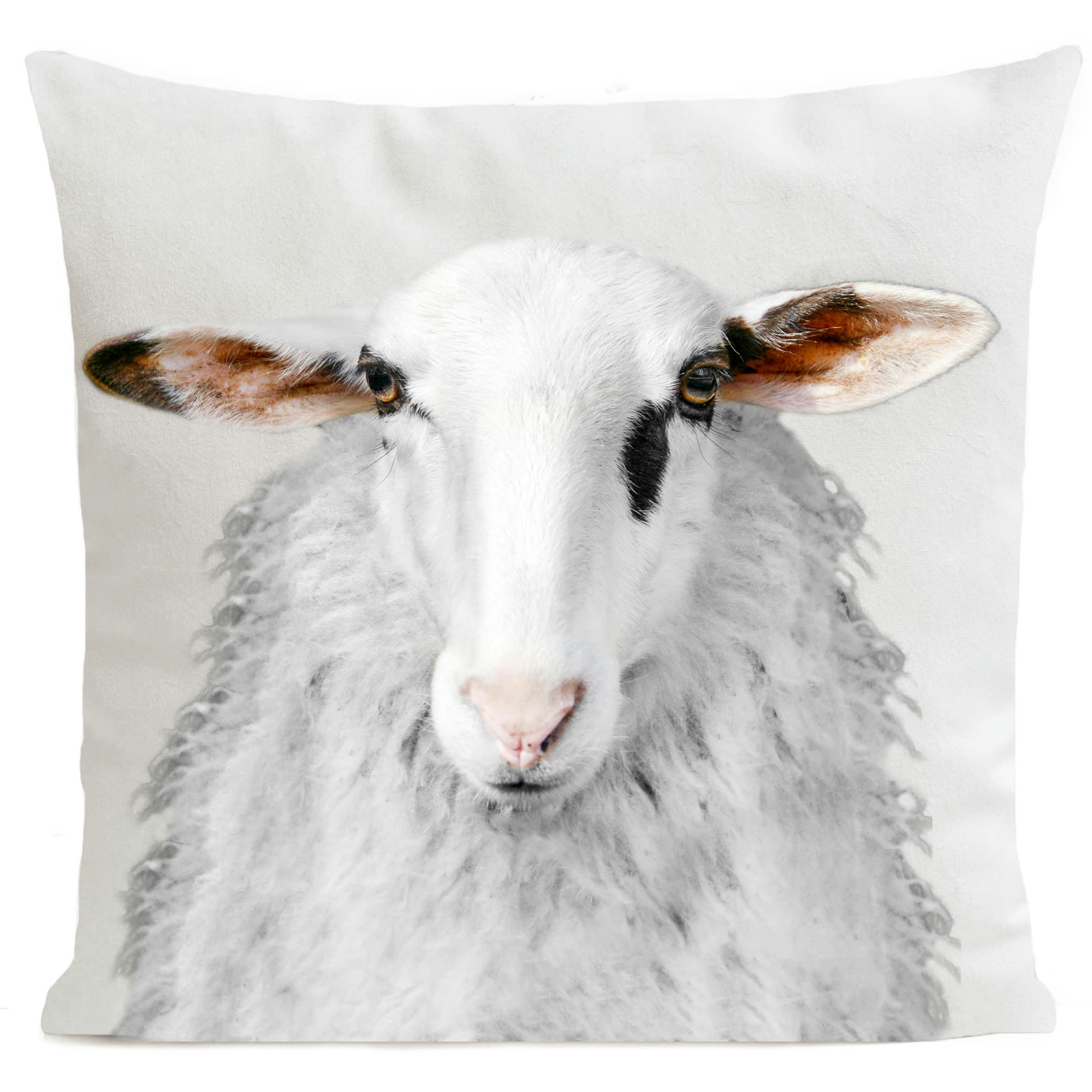 - Coussin campagne mouton suédine bleu 40x40cm