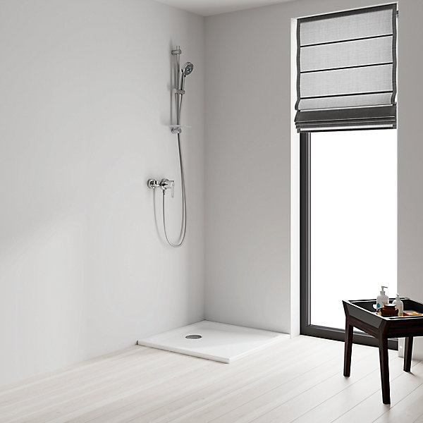 Kit de douche sans robinetterie avec douchette 3 jets   flexible   barre réglable Grohe Vitalio