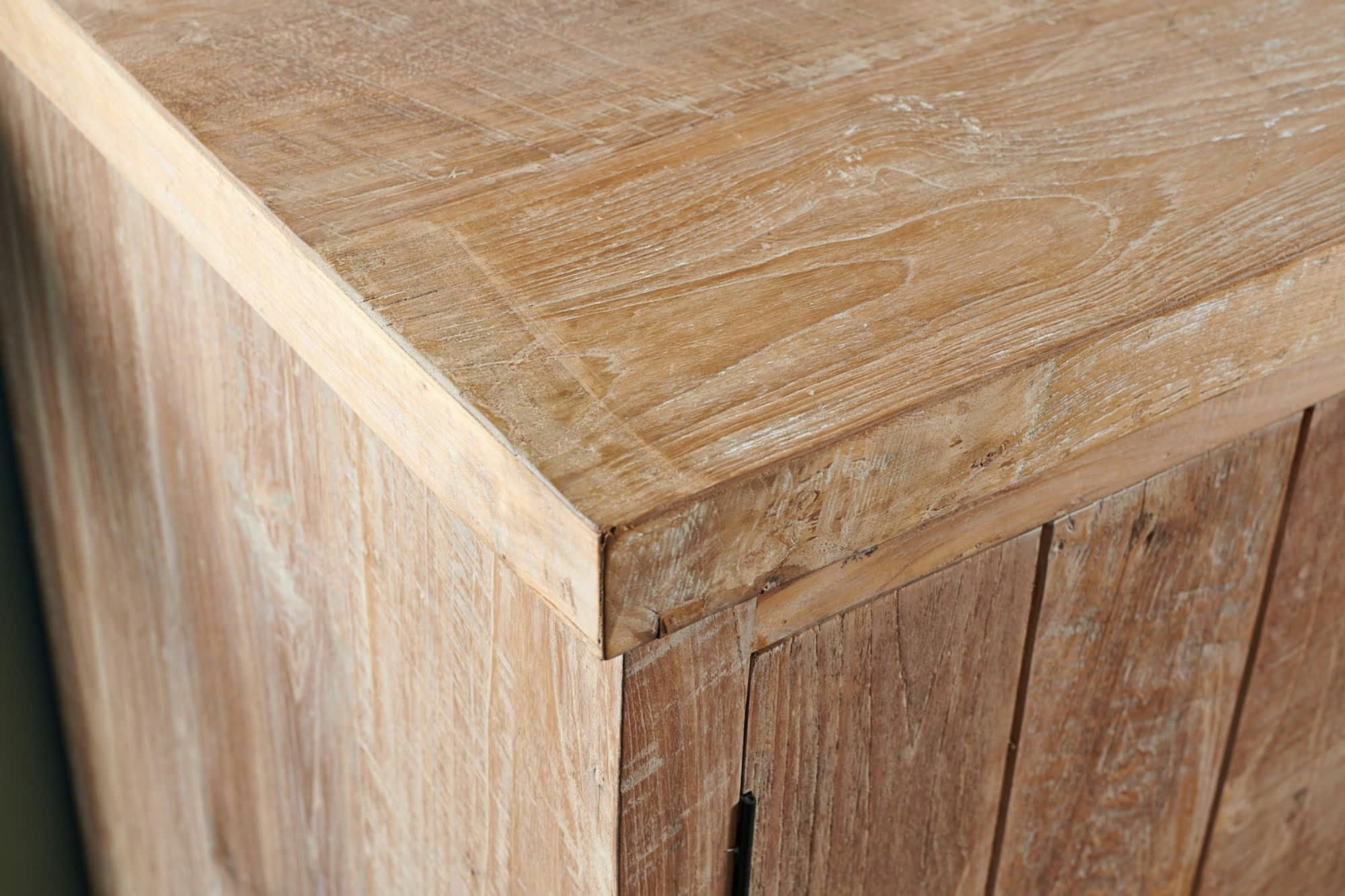 LINAS - Buffet bas en bois recyclé 2 portes 4 tiroirs L 180