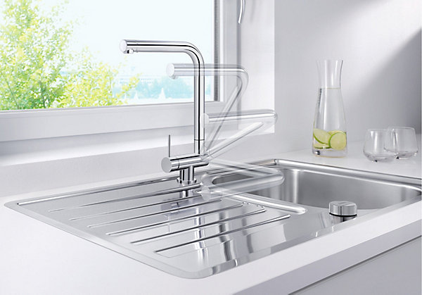 Mitigeur Blanco Laressa-F levier à gauche - Chrome coloris Chrome