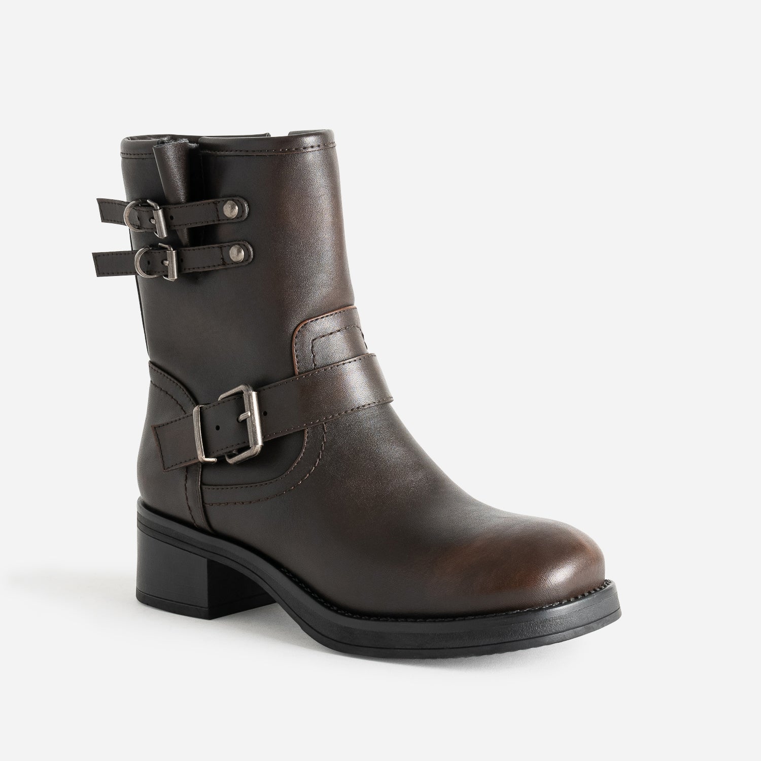 Boots marron esprit motard