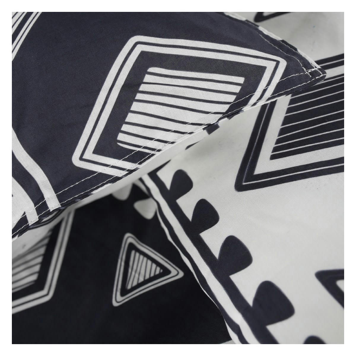 SUNSHINE ADA - Parure de lit 2 personnes imprimé en Coton Noir 220x240 cm