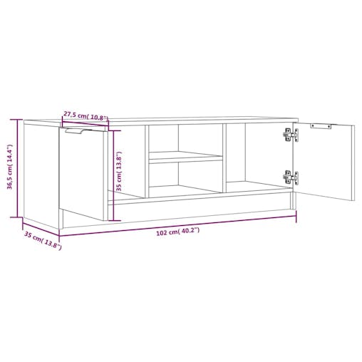 NNEVL TV Cabinet Black 102x35x36.5 cm Engineered Wood