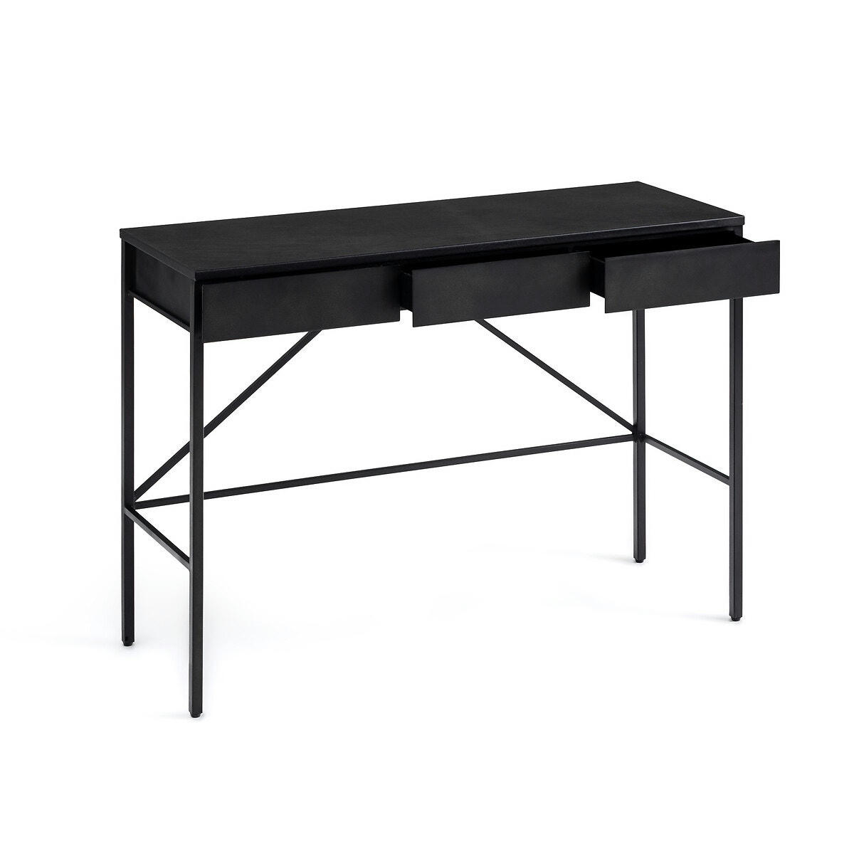 Bureau console plateau cuir, Febee