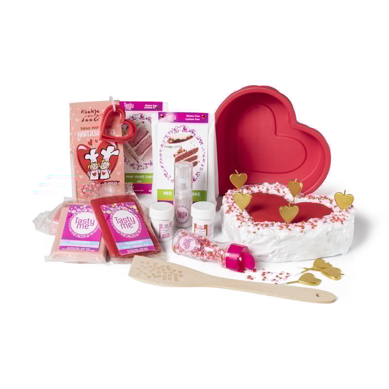 Tasty Me suikerfiguur hartjes - roze/rood/wit - 55 gram