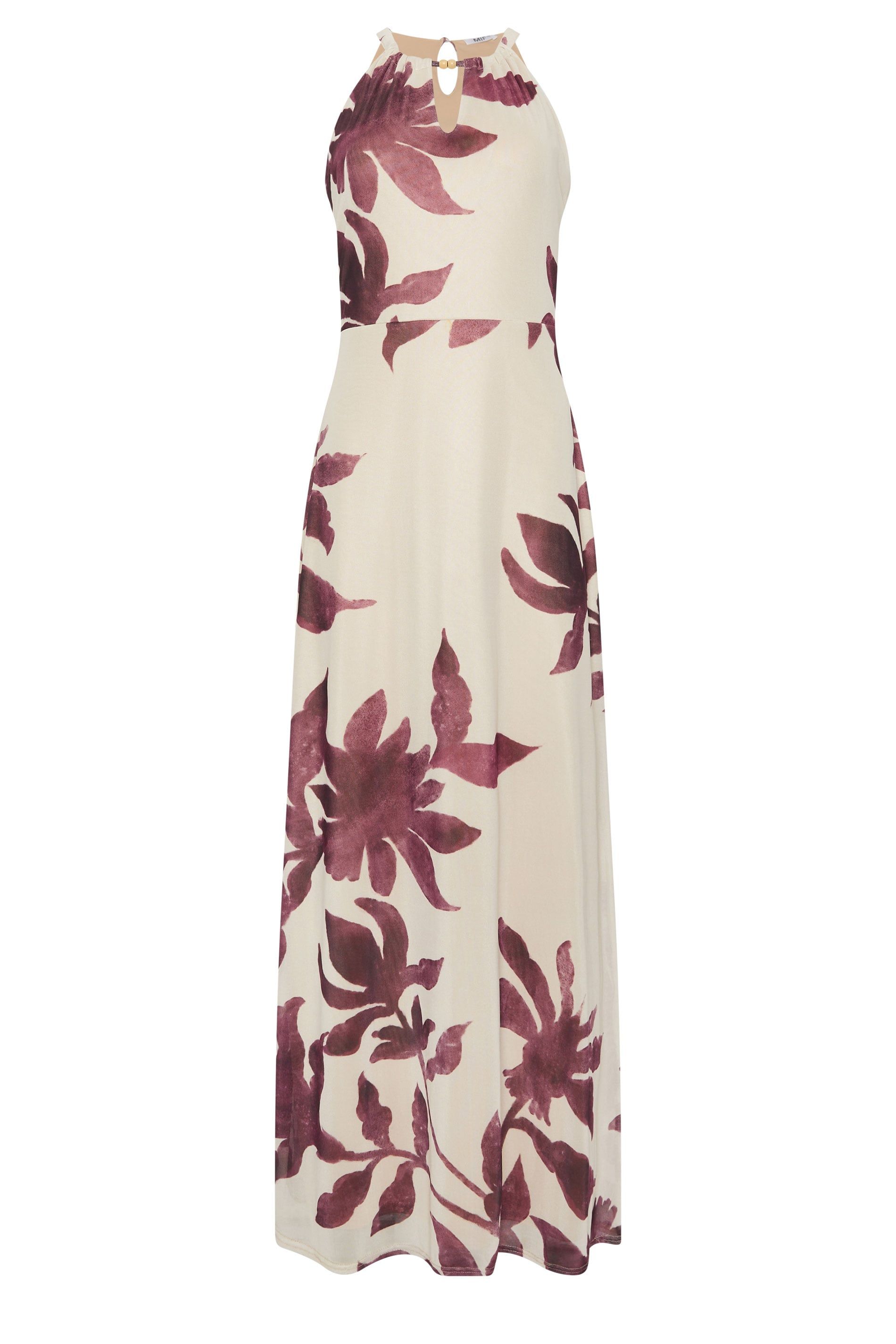 M&Co Printed Halter Neck Mesh Maxi Dress