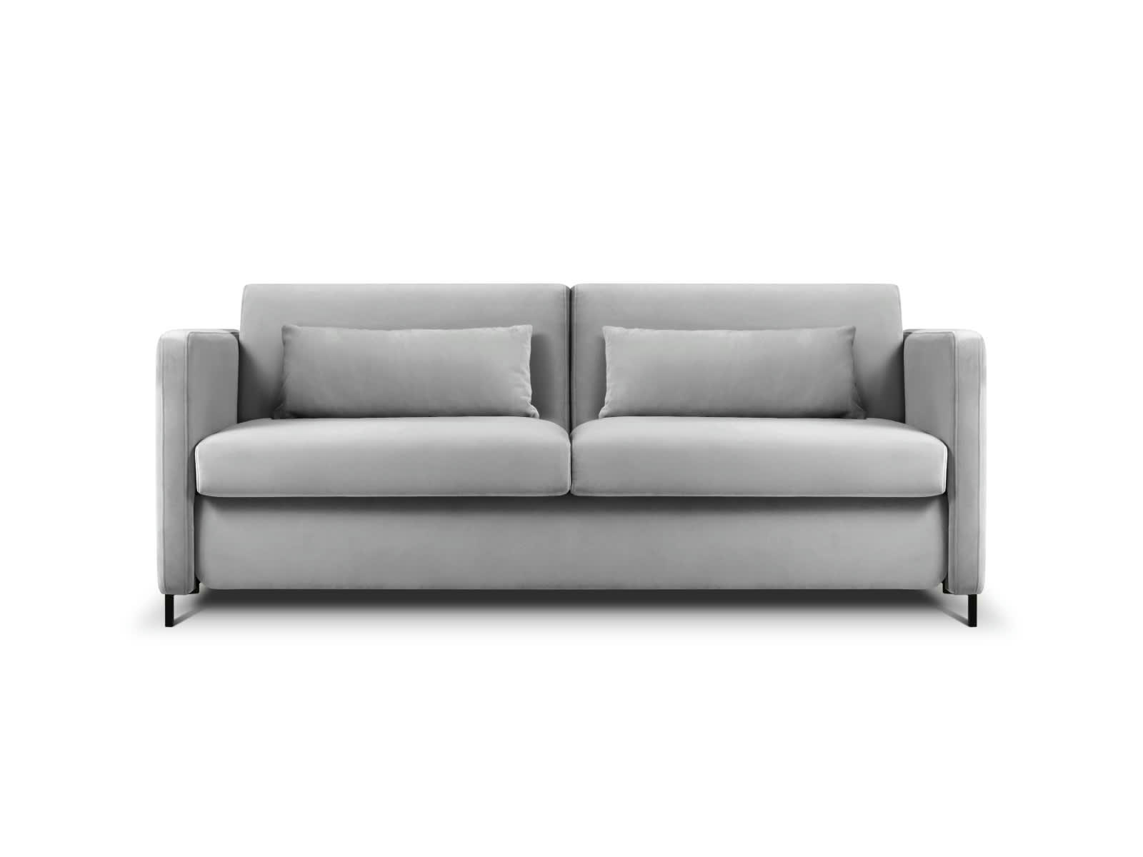 YANIS - Canapé Convertible 2 places en Velours Gris