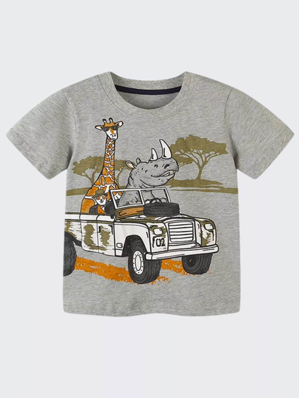 Children's Animal Graphic Round Neck T-Shirt