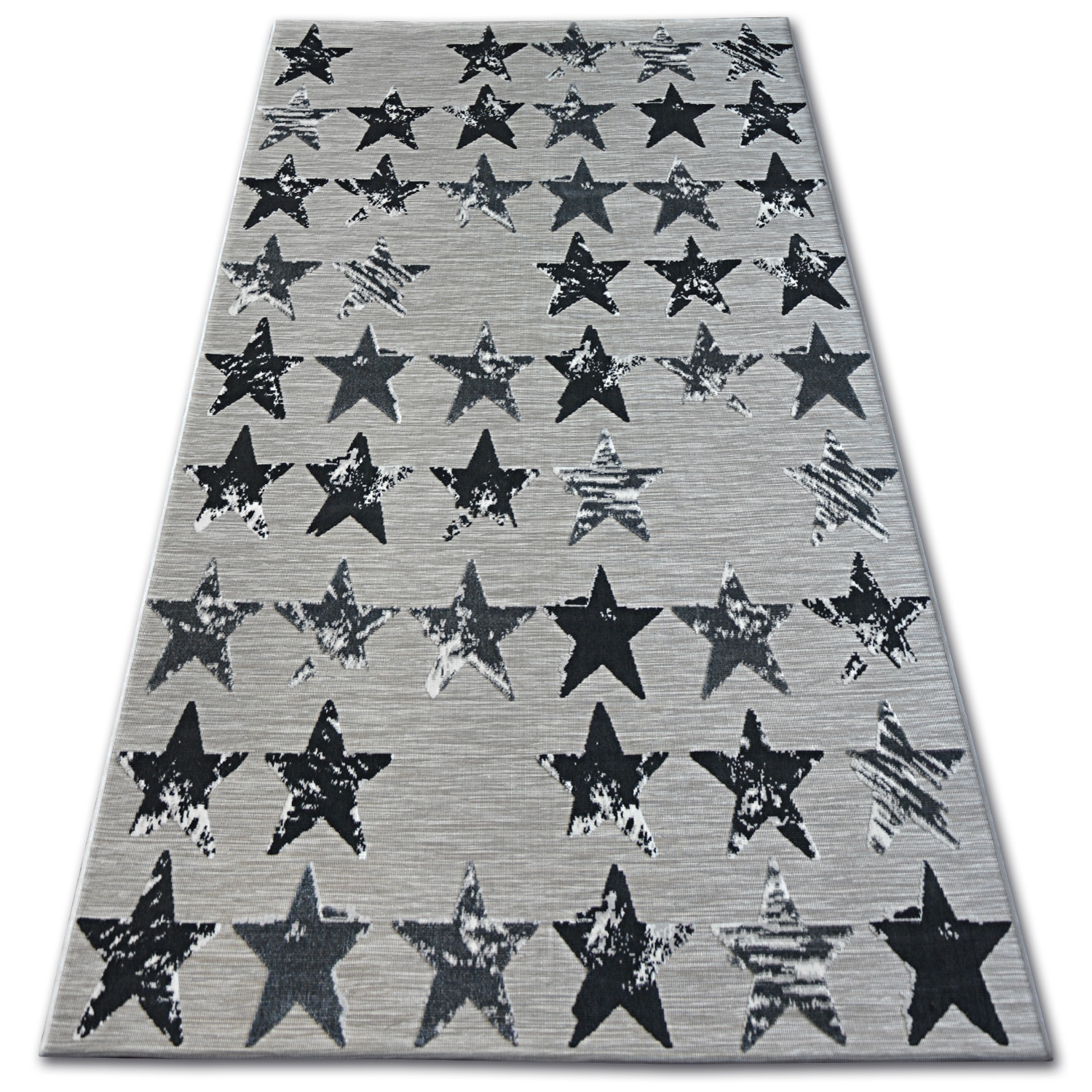Dywan LISBOA 27219/956 Gwiazdy Gwiazdki Czarny 80x150 cm