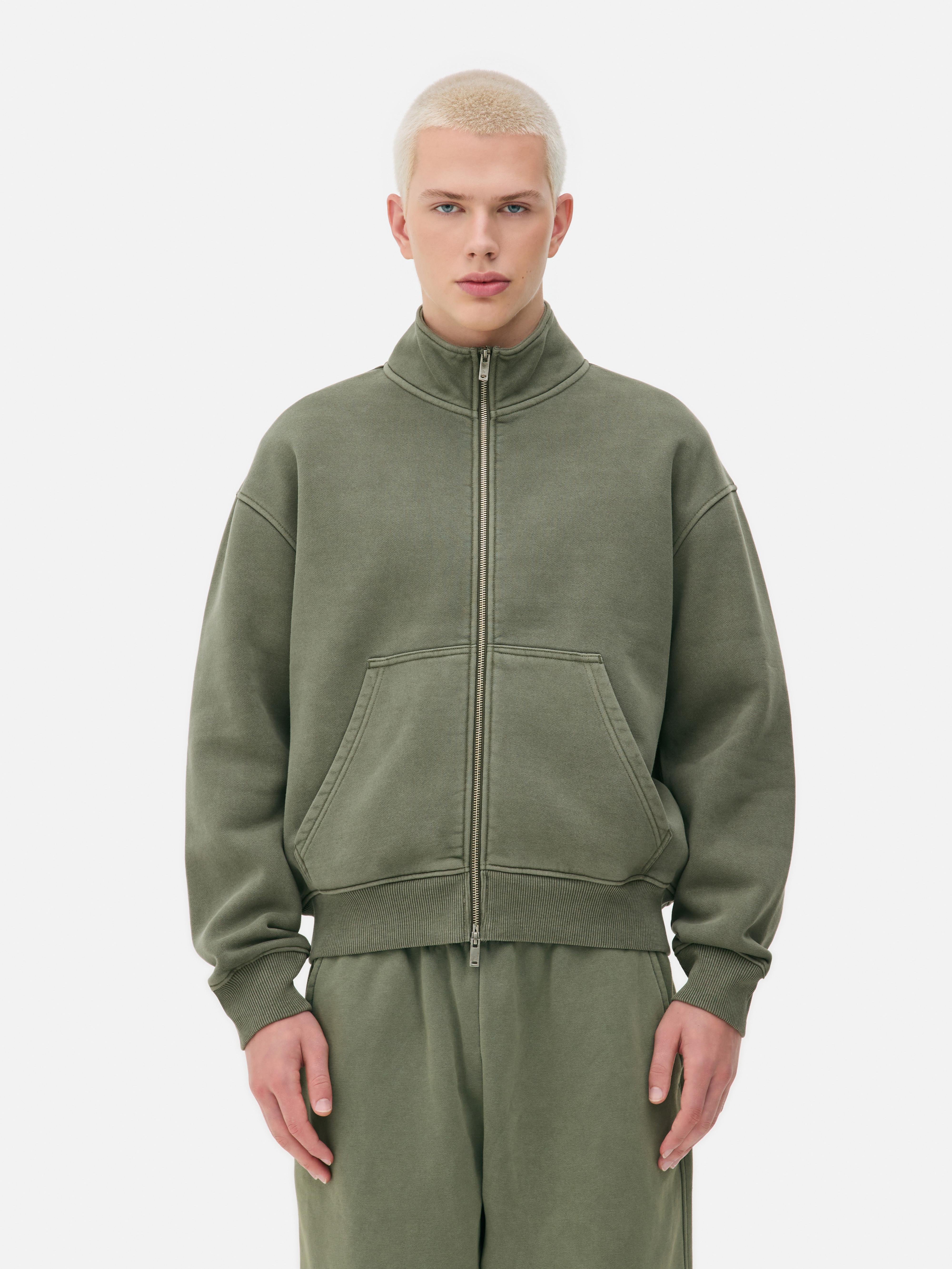 Funnel Neck Zip Sweatshirt