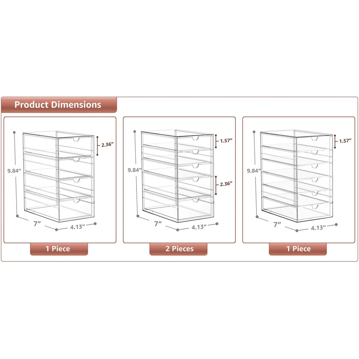 Sorbus Acrylic Cosmetic Makeup Organizer 20 Drawers Clear Stackable Storage Bins For Jewelry And Office Supplies Organizer- 4Pc