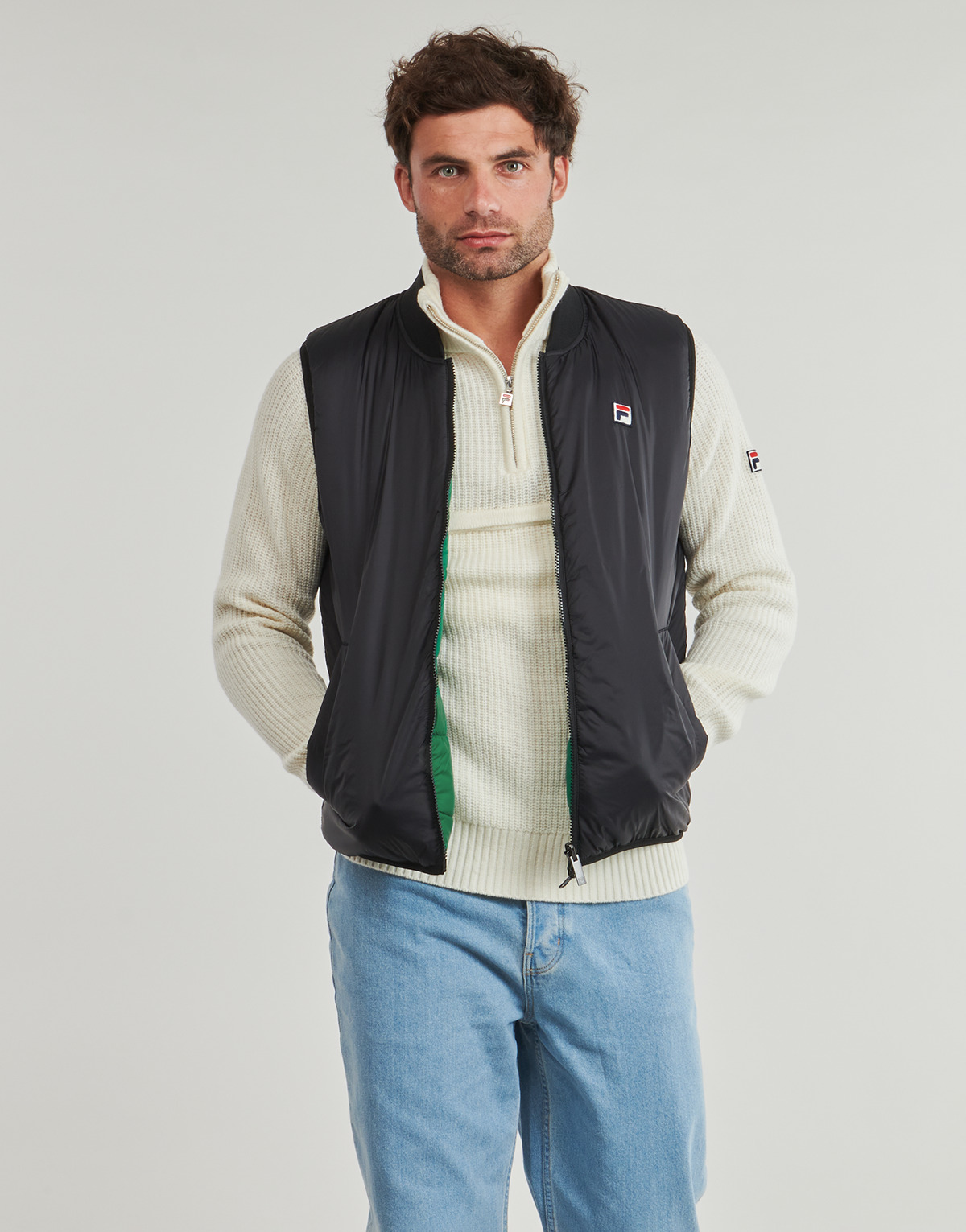 Fila - MILANO REGULAR REVERSIBLE LIGHTWEIGHT VEST - Black