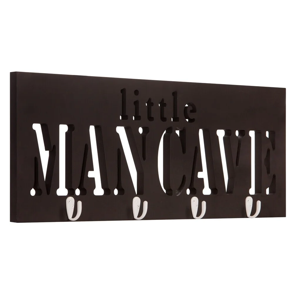 Little Man Cave 10x26 Cut Out Wall Coat Rack With Hooks