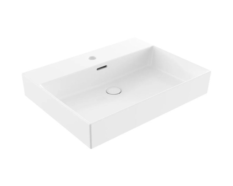 Korek click-clack z przelewem z białą ceramiczną zaślepką