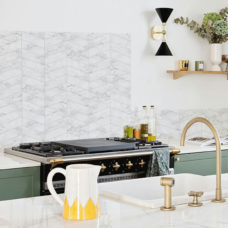 MARBRE GALLONE - Crédence cuisine Fond de hotte ALU L60xH70cm Gris