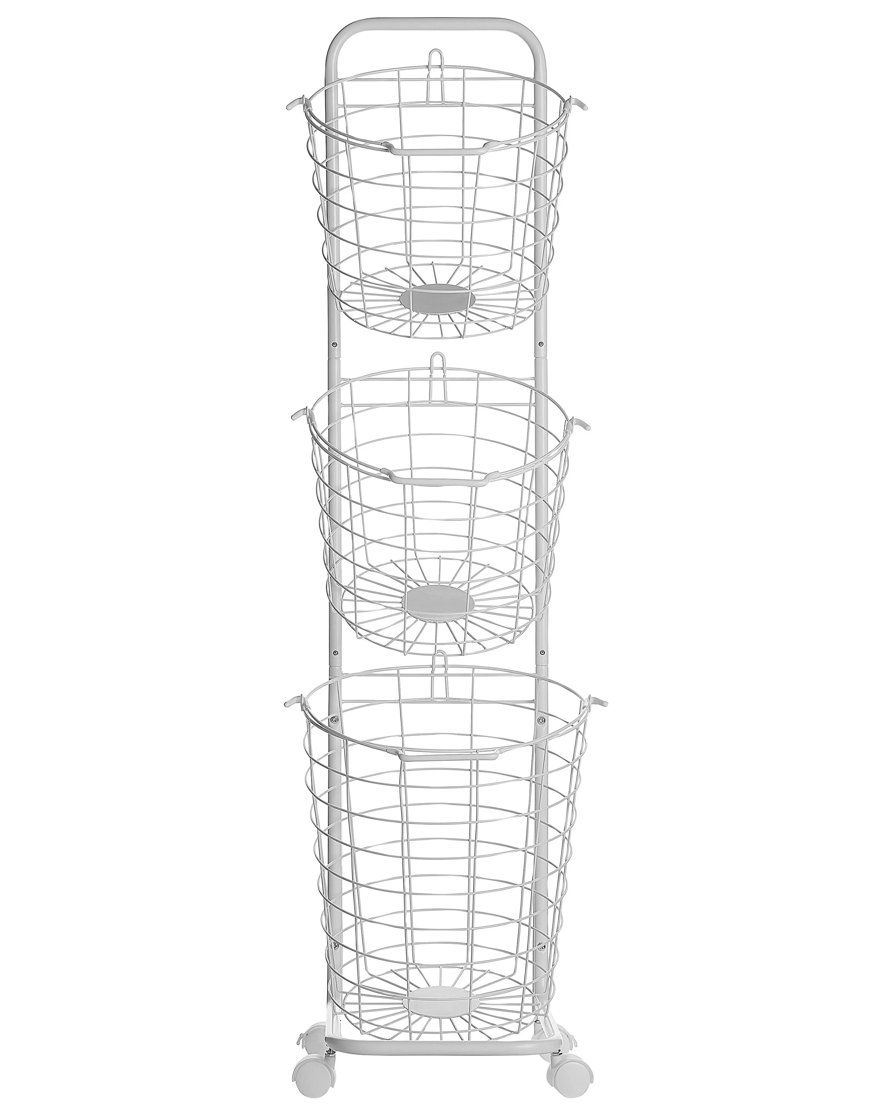 Basket Stand AYAPAL with Wheels Metal White