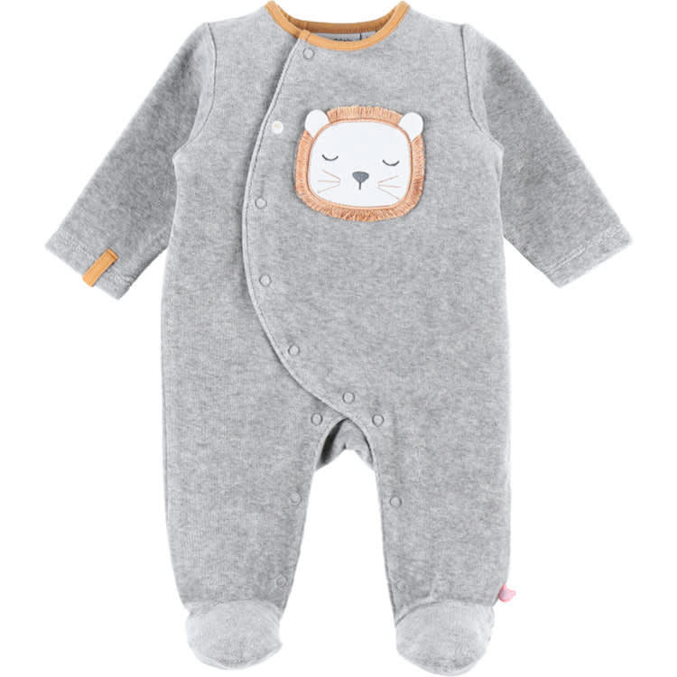 - Pyjama en velours gris prématuré
