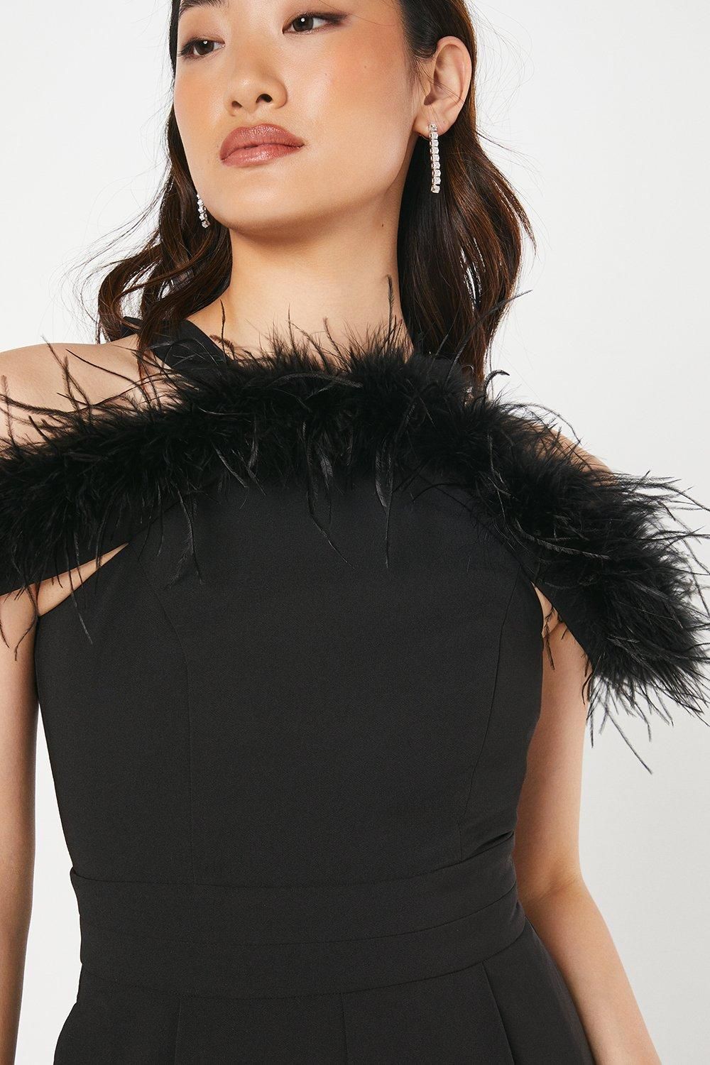 Coast Feather Off Shoulder Jumpsuit