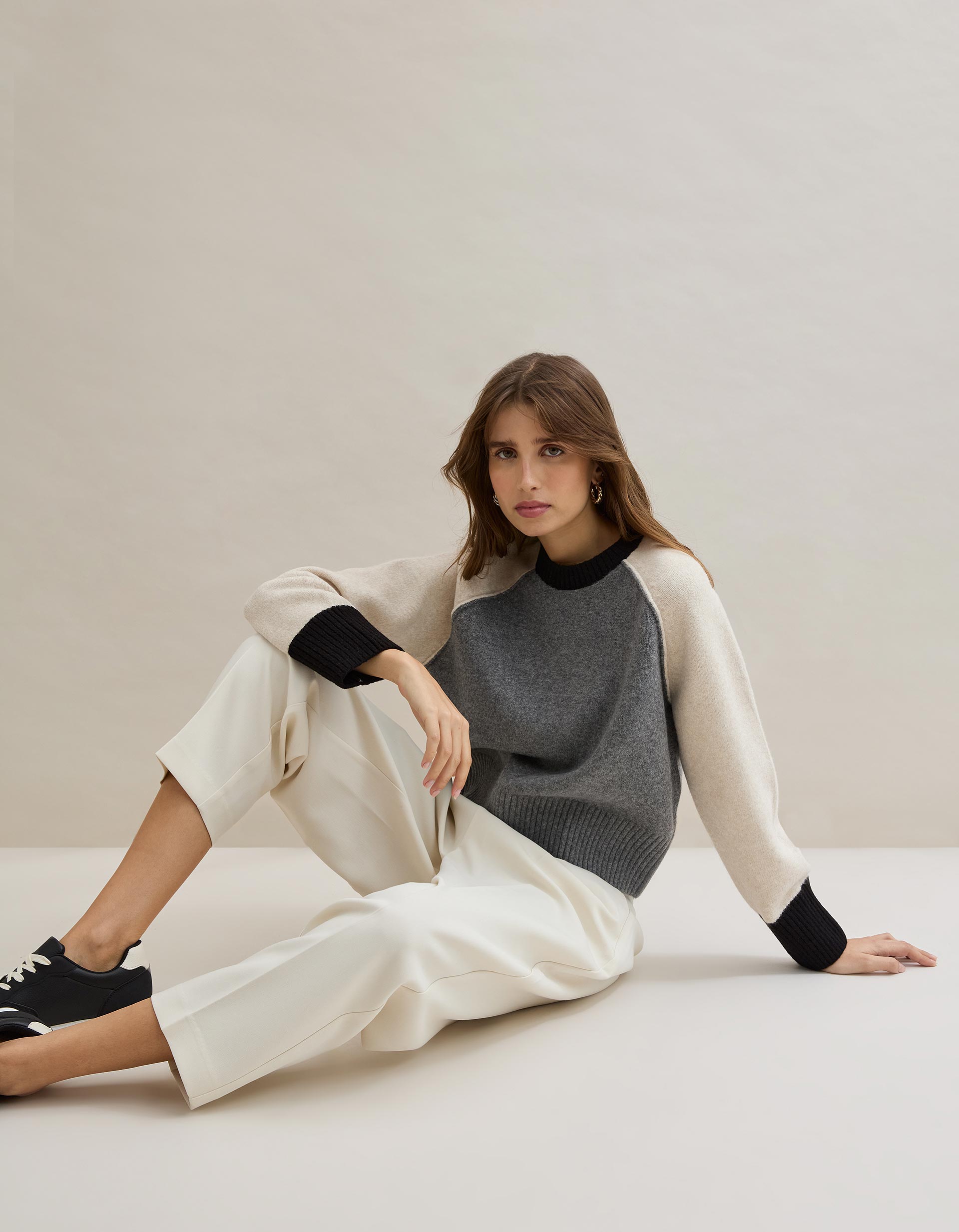 Camisola com Lã, Mulher, Cinzento