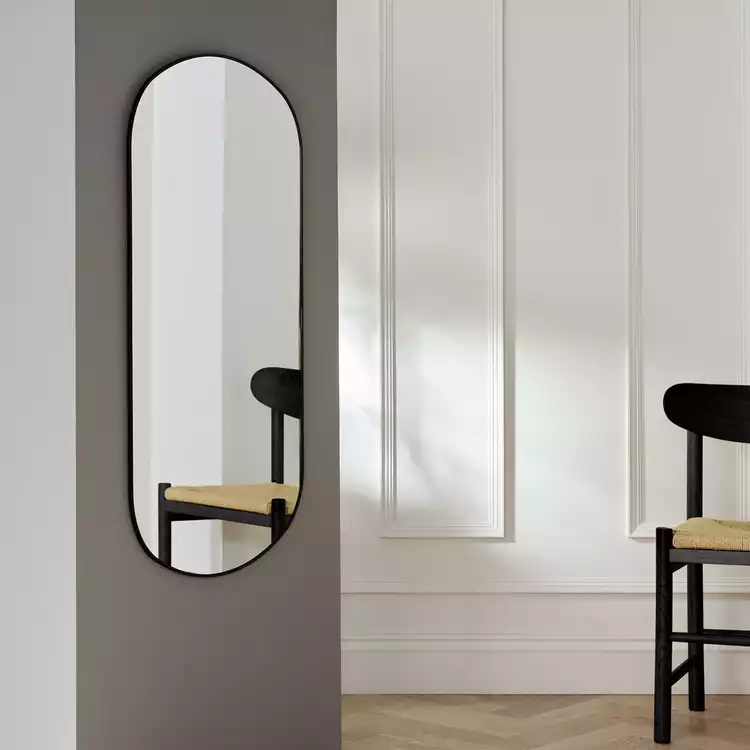 Habitat Black Pill Wall Mirror - 100x60cm