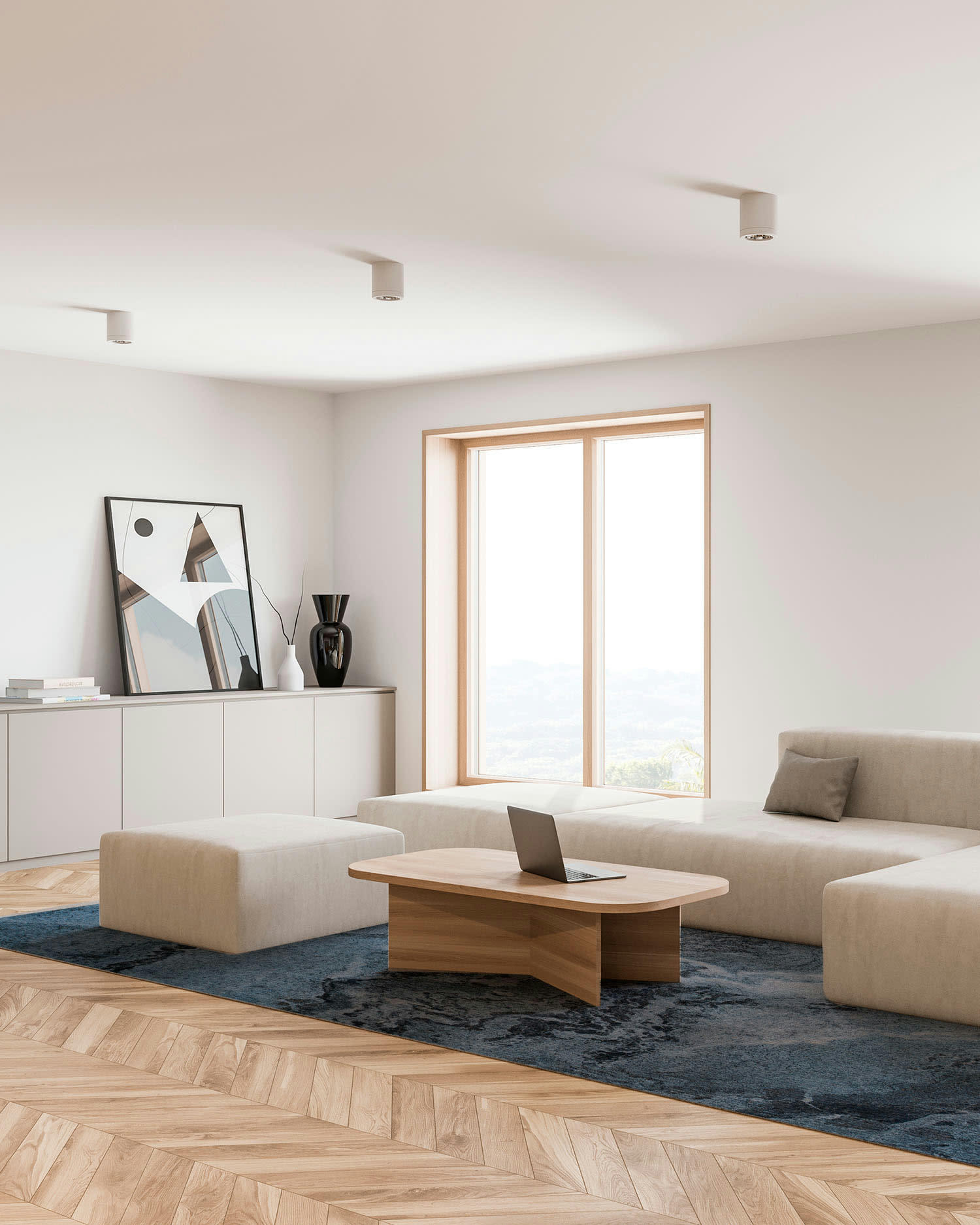 - Tapis vinyle marbre bleu 200x250cm