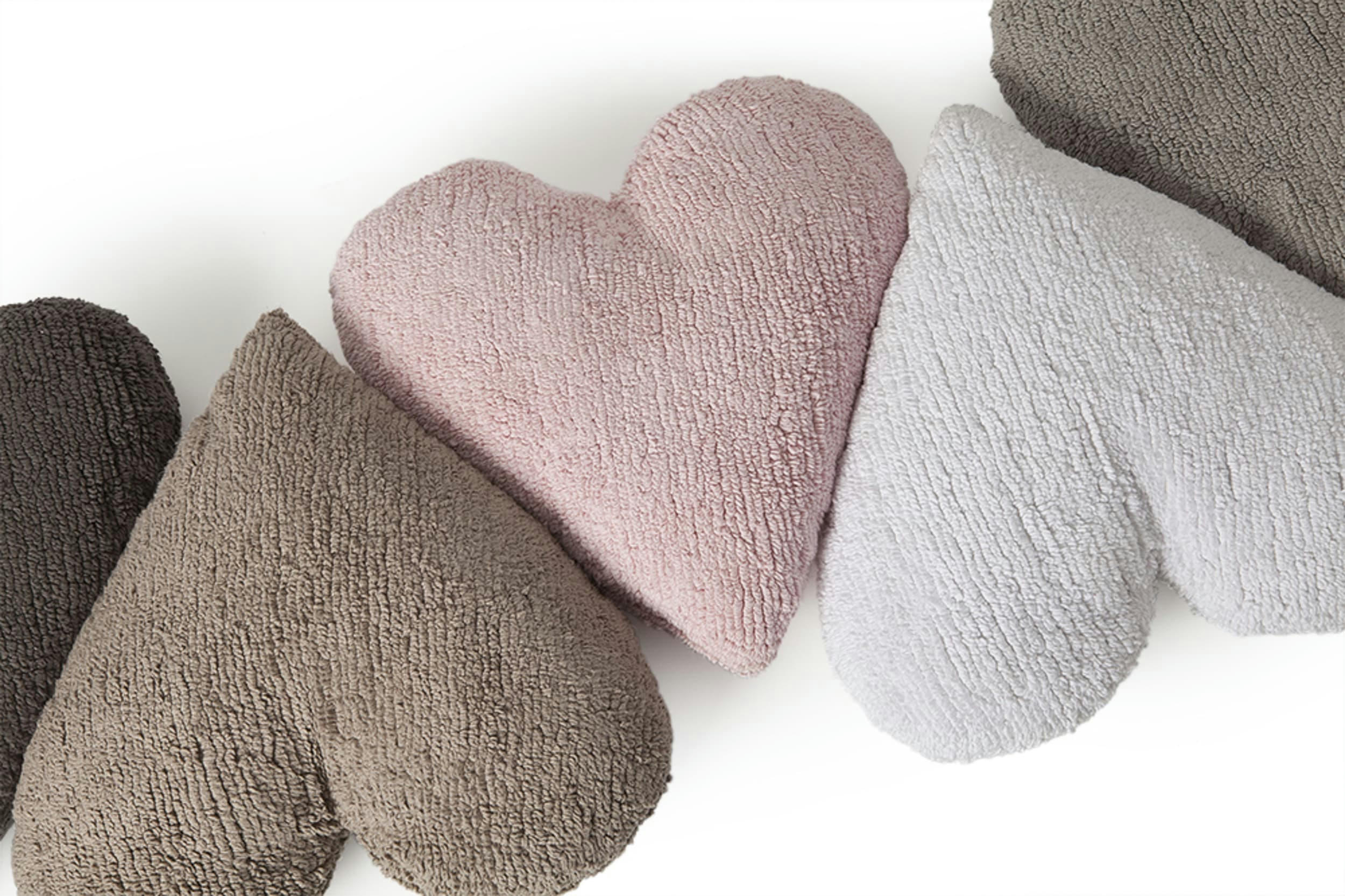 HEART - Coussin coeur en coton rose 50x47