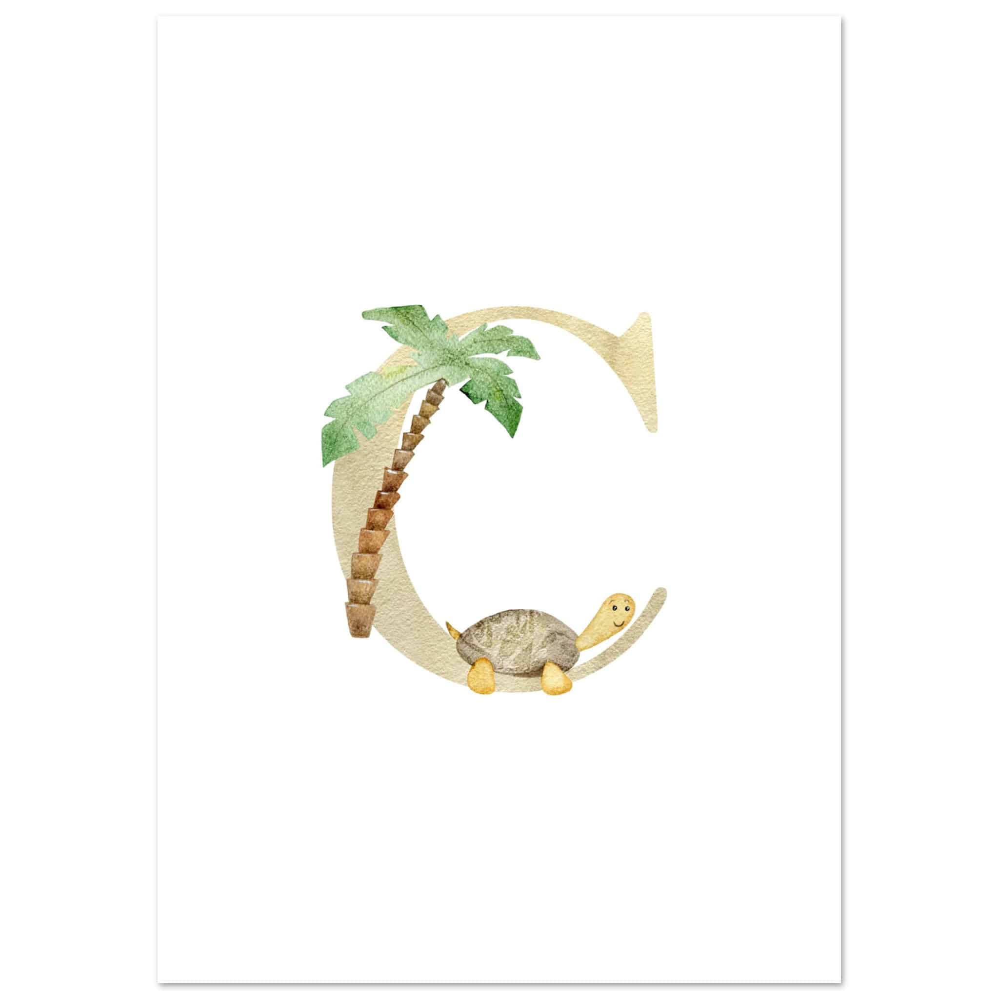 Artfulprints Poster Letter C kindernaam  - A4 21x29.7 cm - Meerkleurig