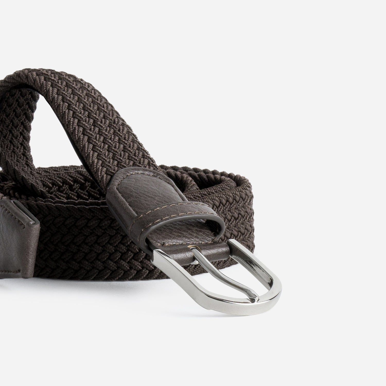 Ceinture marron tressée Homme