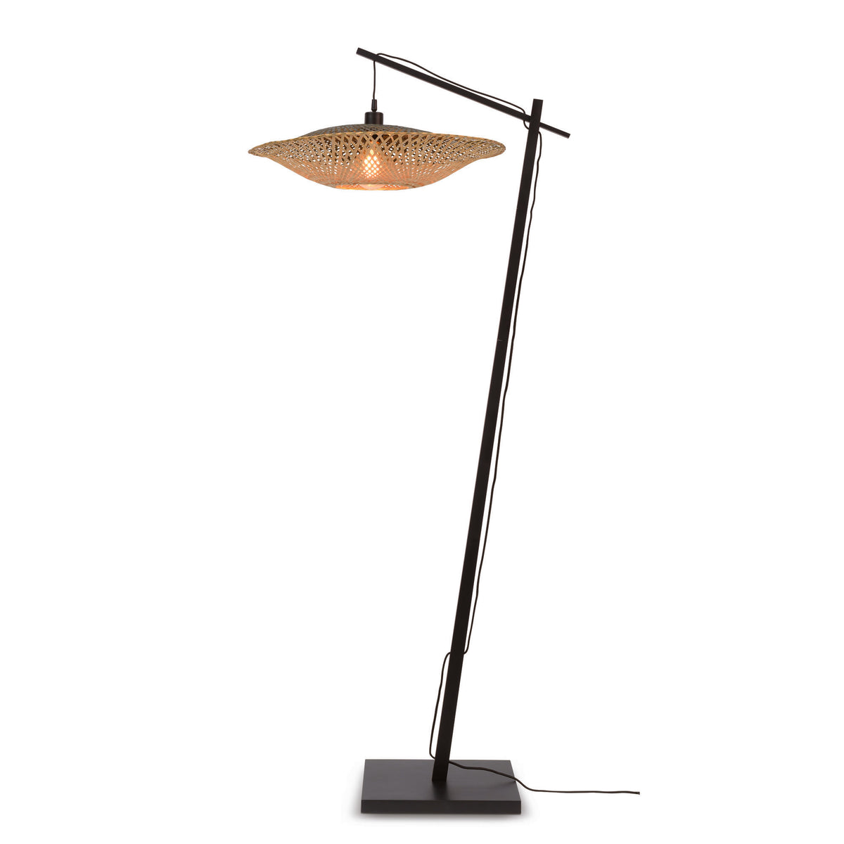 GOOD&MOJO vloerlamp Kalimantan - zwart - Ø60cm