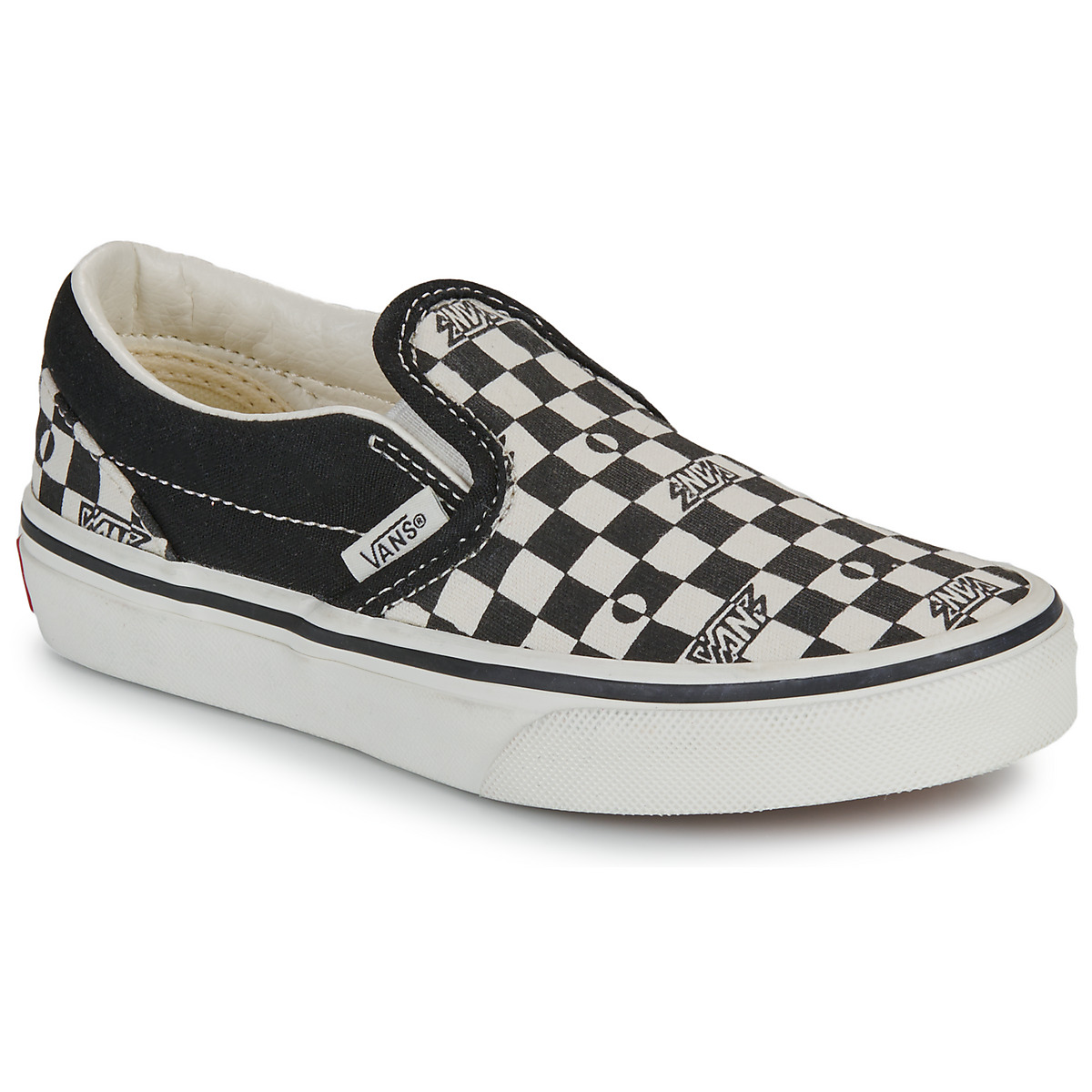 Vans - Classic Slip-On GEO CHECK BLACK/WHITE - Black / White