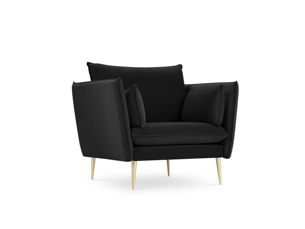 AGATE - Fauteuil en velours noir