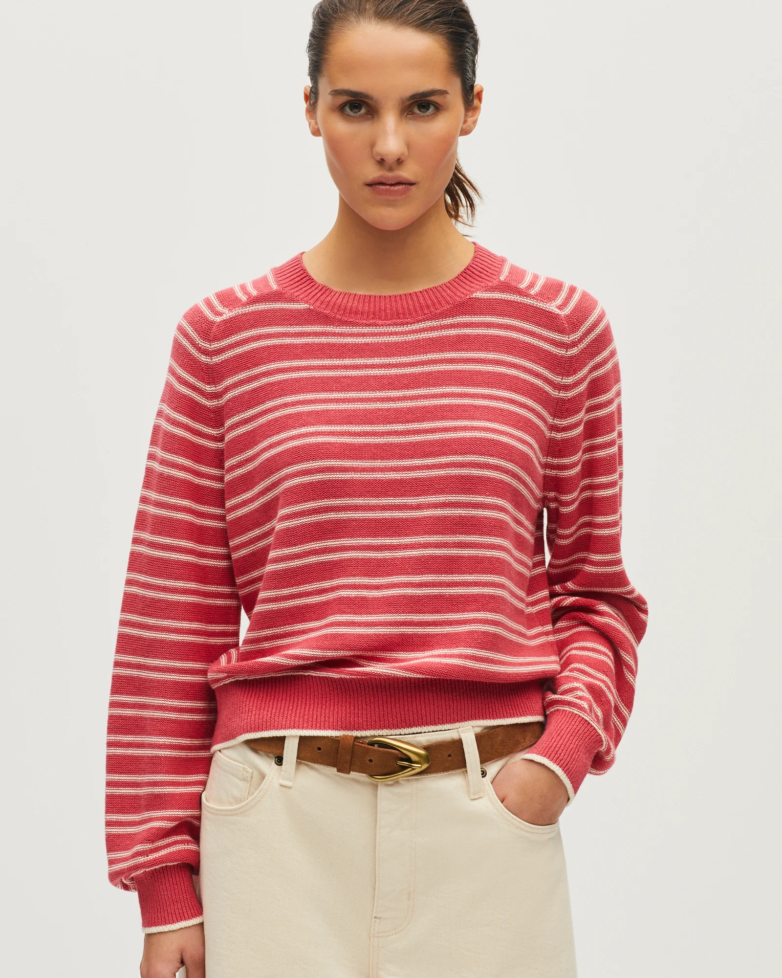 Pull marin col rond en lin