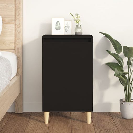 NNEVL Bedside Cabinet Black 40x35x70 cm Engineered Wood