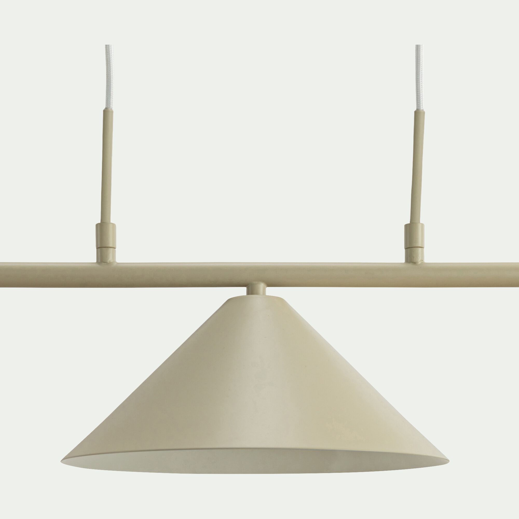 RAVENNE - Suspension électrifiée en fer 3 ampoules - beige sable