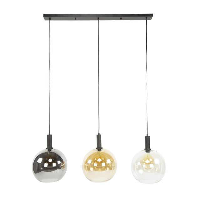 Giga Meubel Hanglamp Sfera Tricolore - Zwart Metaal - 3-Lichts - 30x115x150cm