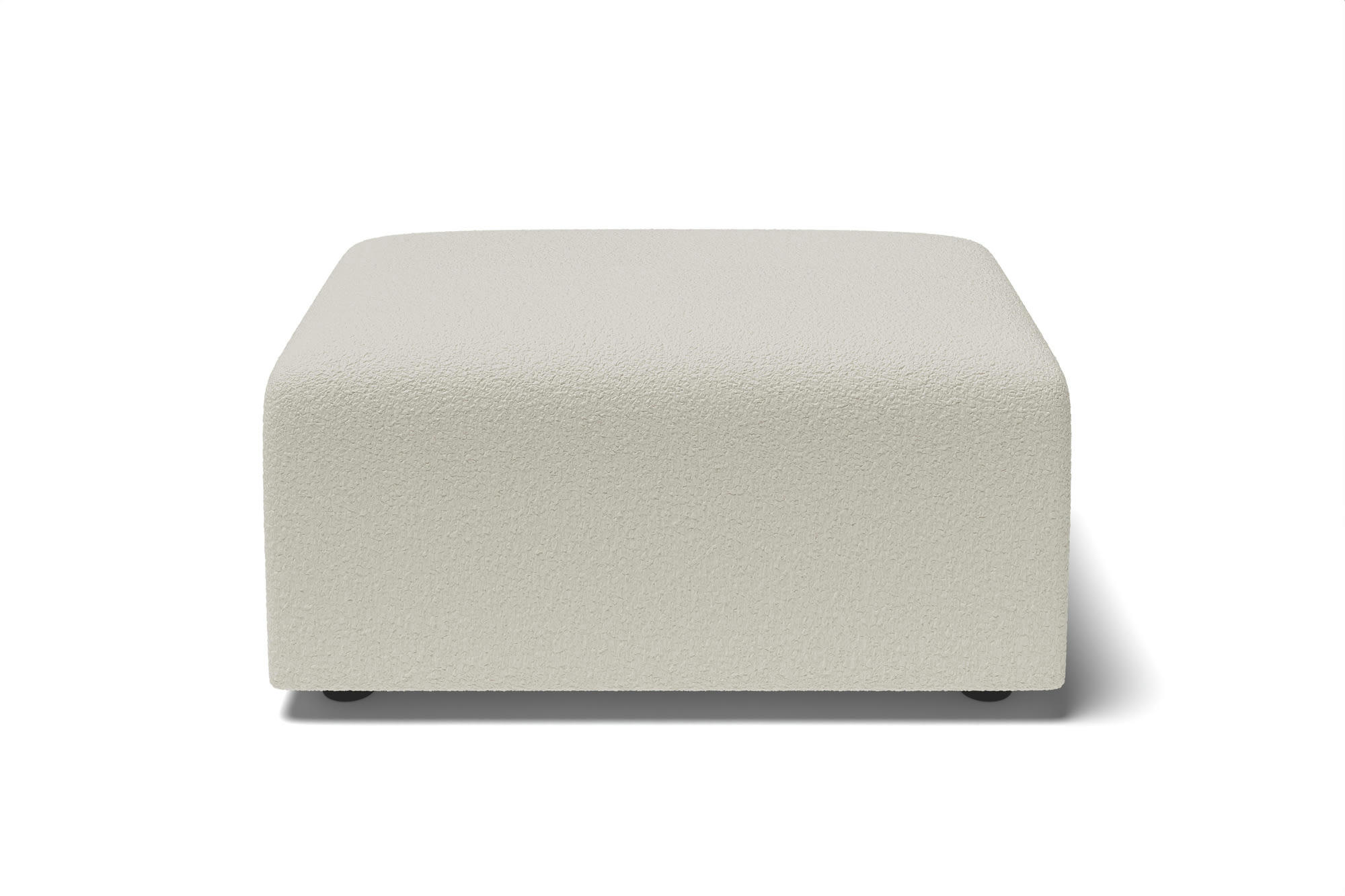 MILO - Pouf carré en tissu   blanc